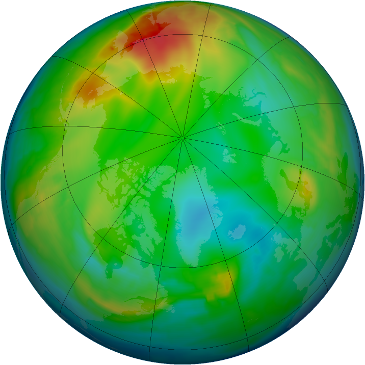 Arctic ozone map for 22 December 2008